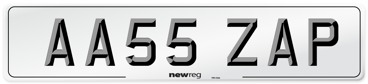 AA55 ZAP Number Plate from New Reg
